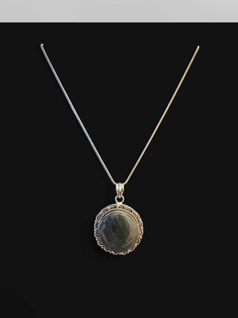 Vintage German Silver Labradorite Necklace